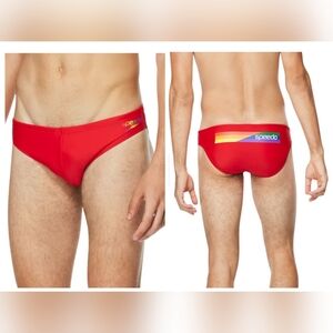 NWT Speedo PowerFlex Pride Solar 'Bittersweet' Swim Men's 32